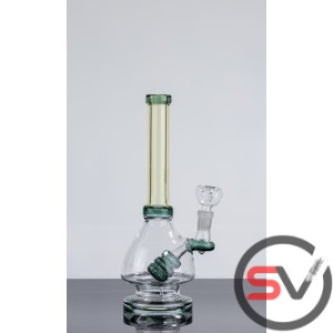 TINTED HANDLE GLASS WATER PIPE 10inch
